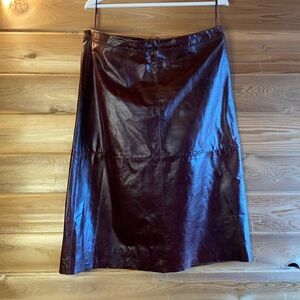 GENUINE LEATHER MIDI SKIRT